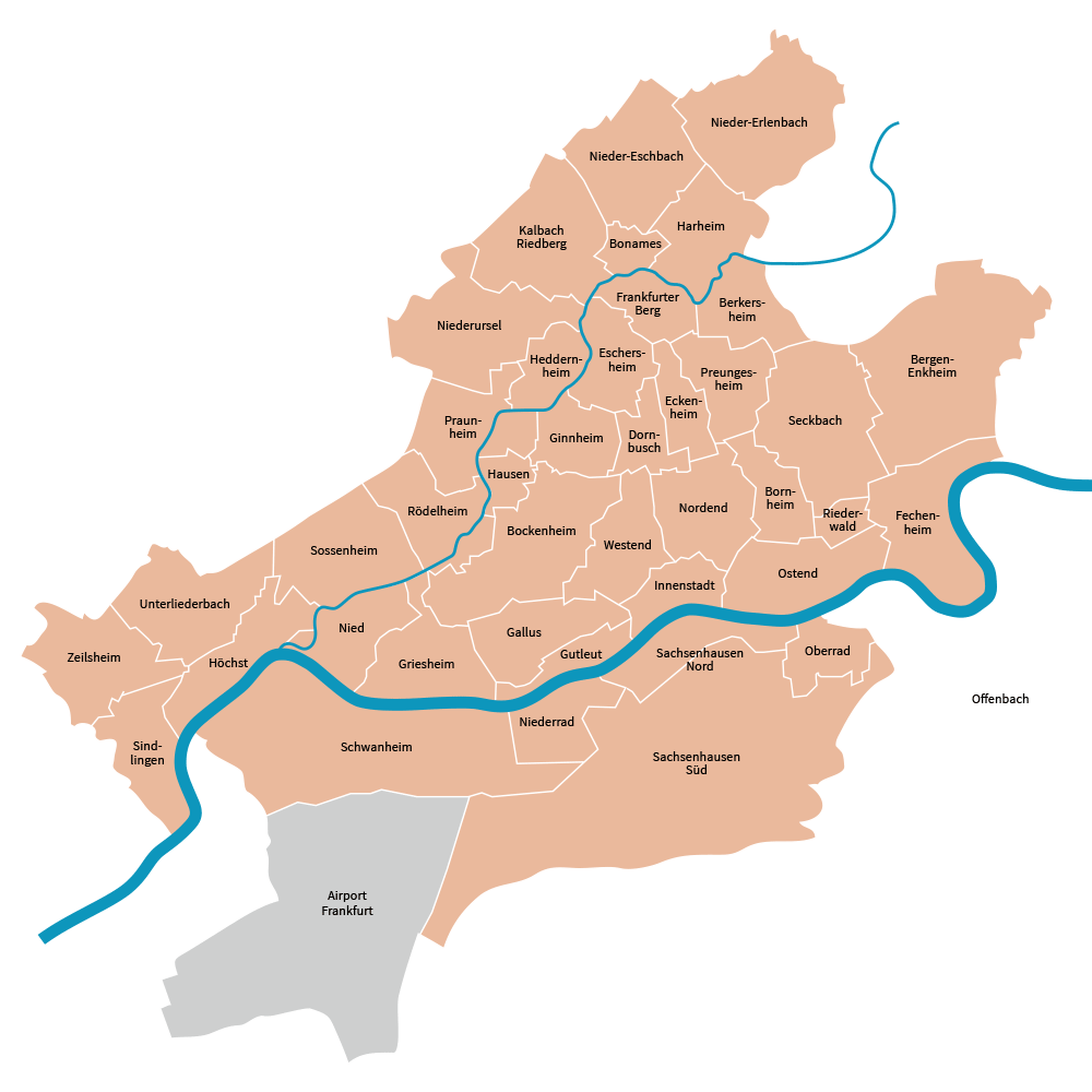 District map of Frankfurt